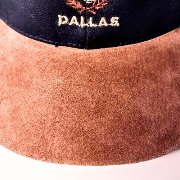Dallas Texas Longhorn Embroidery Ball Cap ~ Black Twill / Tan Suede ~ No Tag NEW - Picture 4 of 10